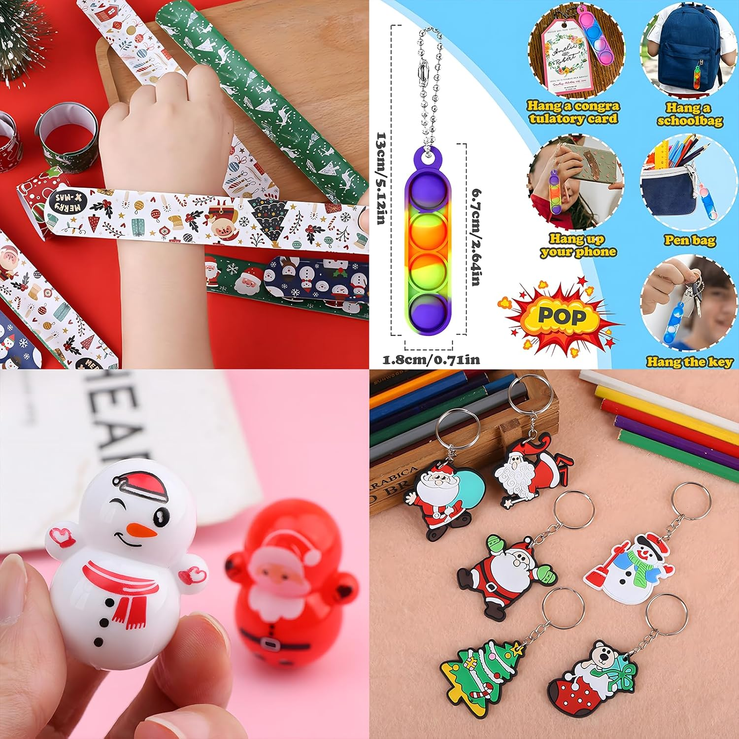123Pcs Christmas Party Favors Toys for Kids Stocking Stuffers Birthday Party Gifts Carnival Prizes Goodie Bag Pinata Fillers Treasure Box School Classroom Rewards Christmas Theme Toys Bulk image number 2