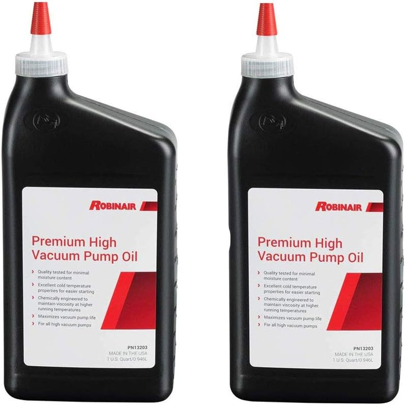 Robinair Premium High Viscosity Low Moisture Vacuum Pump Oil, Quart (2 Pack)