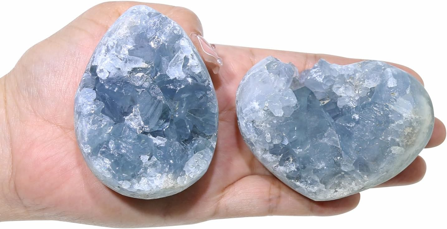 Nvzi Celestite Crystals, Crystal Clusters, Raw Crystals, Witchcraft Crystals, Blue Calcite Crystal, Angelite Crystal, Blue Crystal, Witchcraft Supplies, Crystals and Healing Stones(100-150G) image number 1