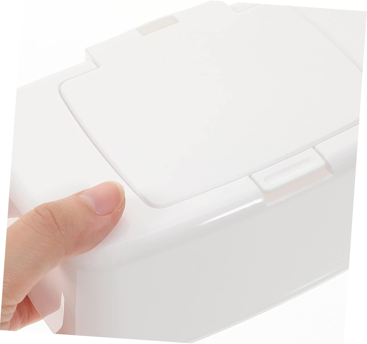 Mikinona Household Wipes Holder Refillable Wipes Dispenser Box with Lid Compact Tissue Storage Case for Living Room Bathroom Nursery Lightweight and Practical Design