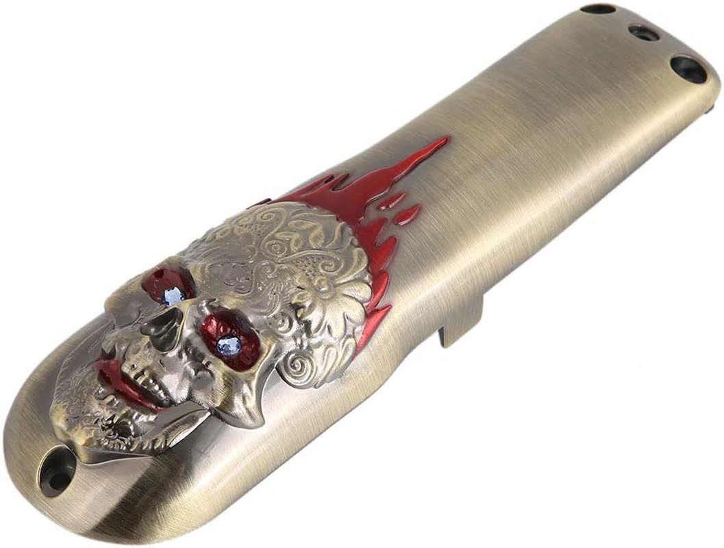 Professional Hair Clipper Front Cover, Electric Hair Cutter Trimmer Sheel Protective Casing for WAHL (Skull Copper) image number 4