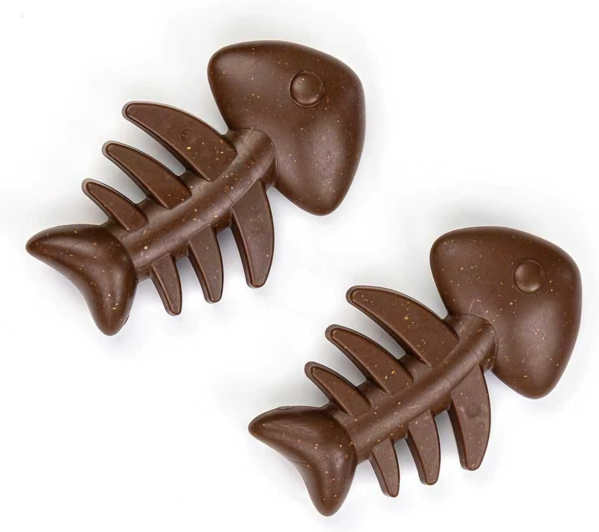 Fuzzl Puppy Chew Toys 2 Pack Bacon Flavour &ndash; Small Dog Teething Toys Fish Bone Shape | Durable Chew Toys for Puppies & Small Breeds | Dental Care, Teething Relief & Interactive Play image number 3