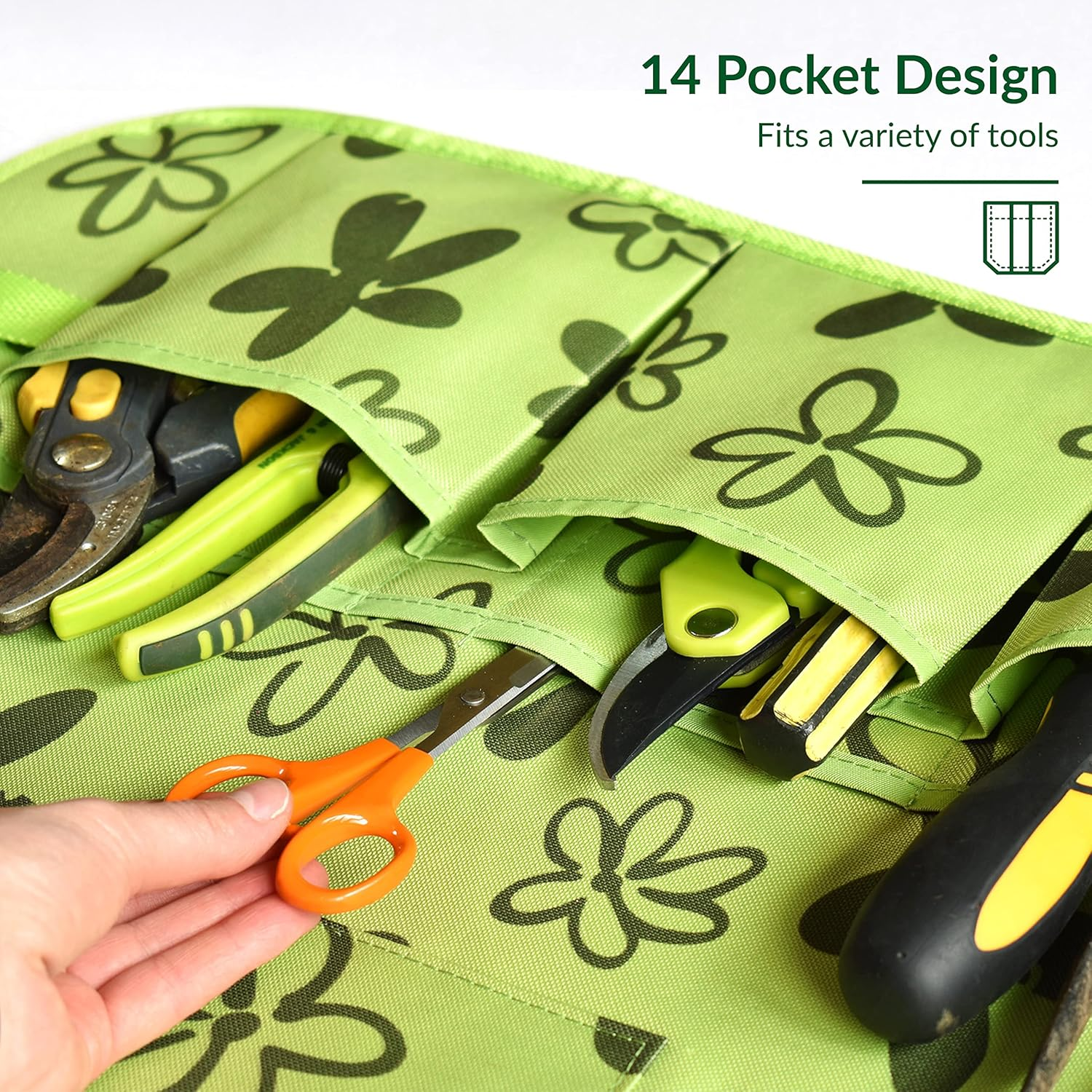 Green Thumbz Oxford Cloth Gardening Apron - 14 Pockets Waterproof Garden Aprons for Women with Pockets - Multipurpose Aprons for Gardening, Cooking, Cleaning and Woodworking - Gardening Aprons image number 5
