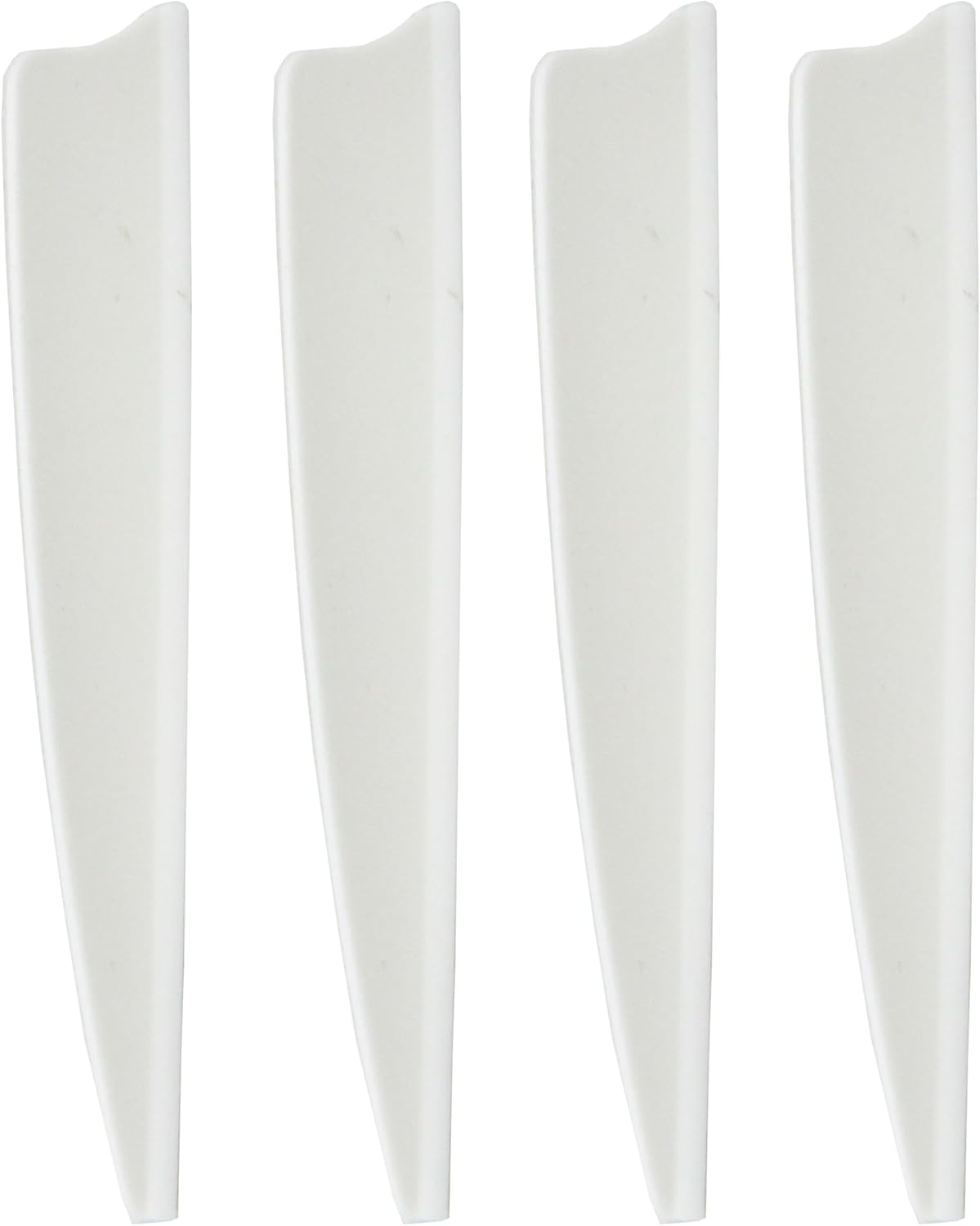 UP100 100Pcs 5 Inch Shield-Shape Archery Arrows Vanes Fletches Plastic TPU Fletching for Hunting Targeting Arrow White image number 2