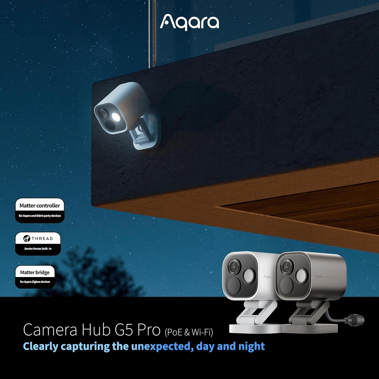 Aqara Security Camera Hub G5 Pro Wifi, Au Version, 2.6K Ultra HD with AI Detection, Full-Color Night Vision, Support Homekit, Alexa, and Google Assistant, Outdoor, Zigbee/Thread/Matter Support, White image number 4