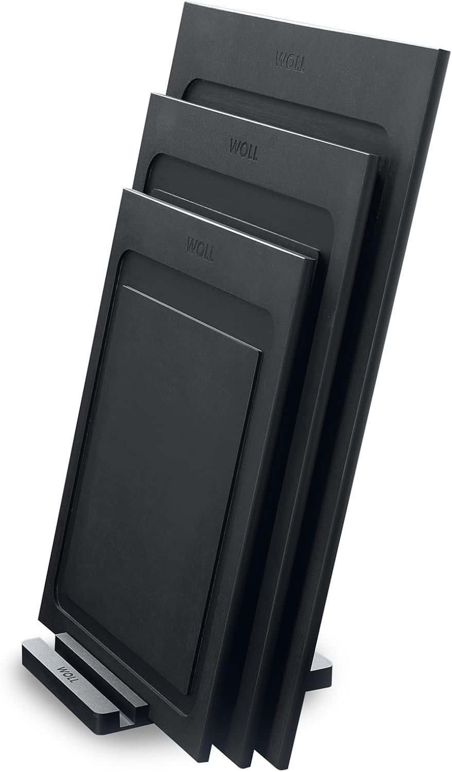 Woll Cut & Serve 4-Piece Chopping Board Set with Holder, Made from FSC Certified Paper Composite, BPA and VOC Free, Heat Resistant up to 175&deg;C, Dishwasher Safe, Matte Black image number 4