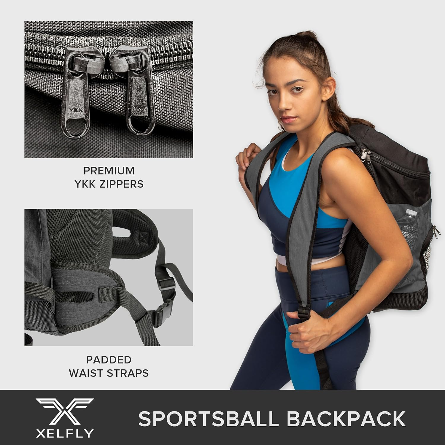 Basketball Backpack with Ball Compartment - Sports Equipment Bag for Soccer Ball, Volleyball, Gym, Outdoor, Travel, Team - 2 Bottle Pockets, Includes Laundry or Shoe Bag - 25L image number 2