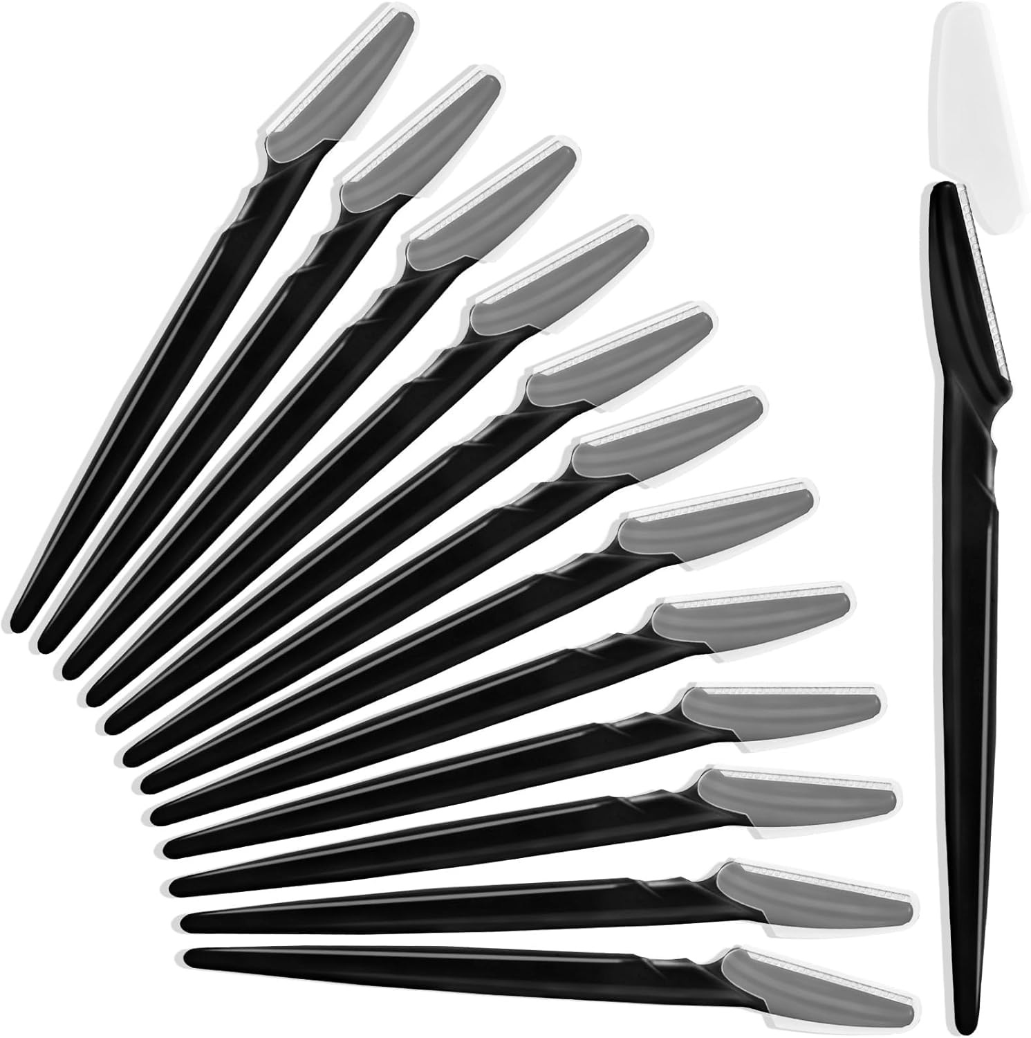 12-Pack Face and Eyebrow Razors, Dermaplaning Tools with Safety Cover, Precision Trimming and Exfoliating for Women Men Body Use image number 1
