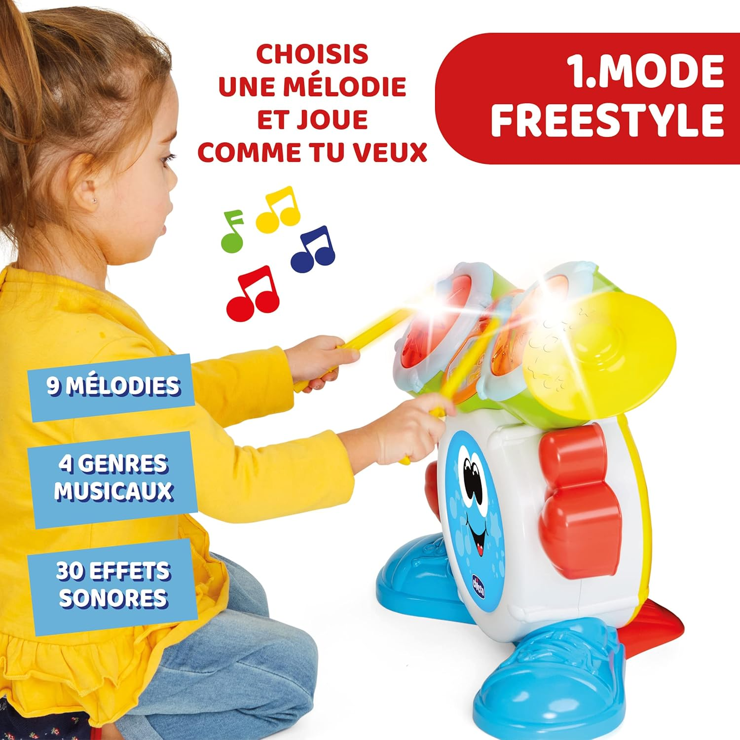 Chicco Rocky the Drum Music Instrument Toy for Kids image number 2