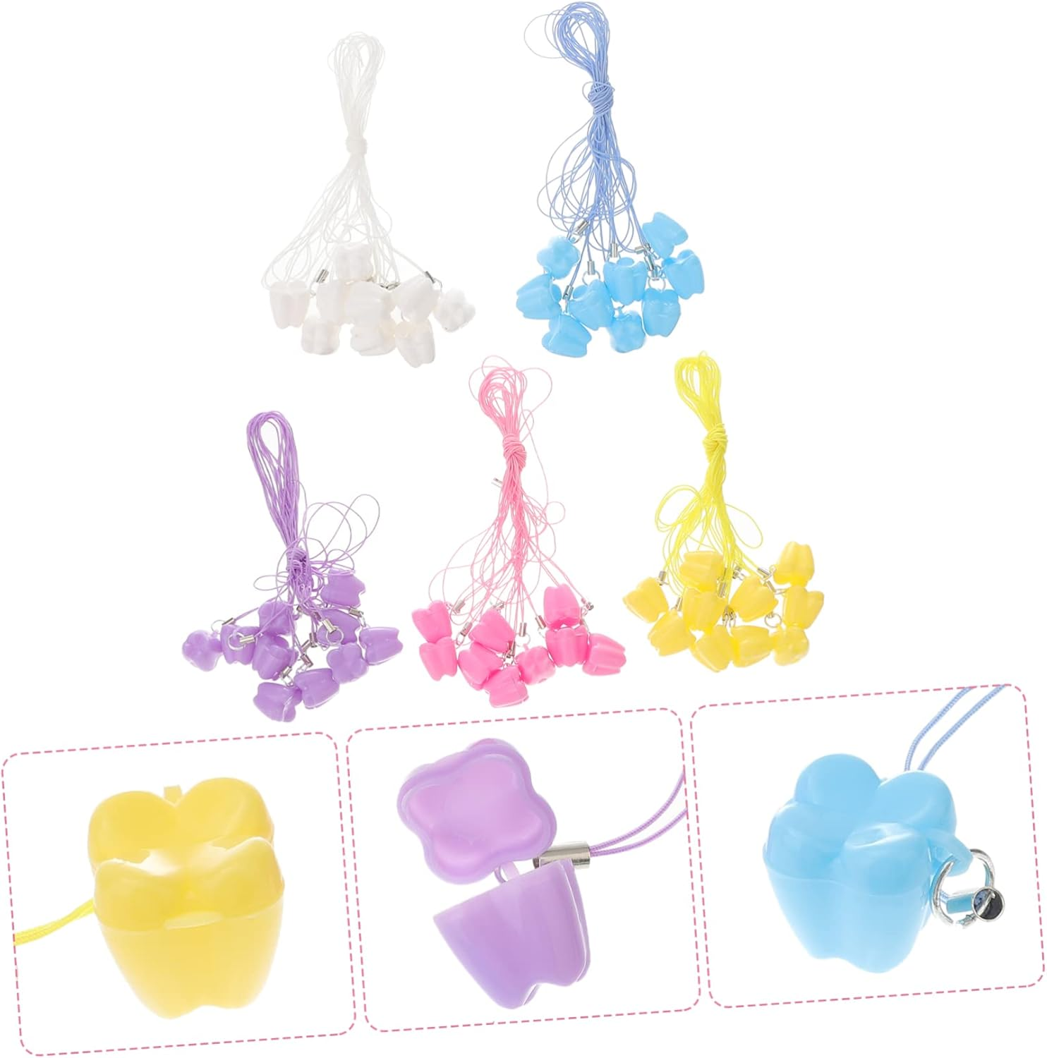 50Pcs Baby Tooth Storage Case Organizer for Children, Plastic First Tooth Keepsake Box Suitable for Souvenir Collection and Storage Random Color