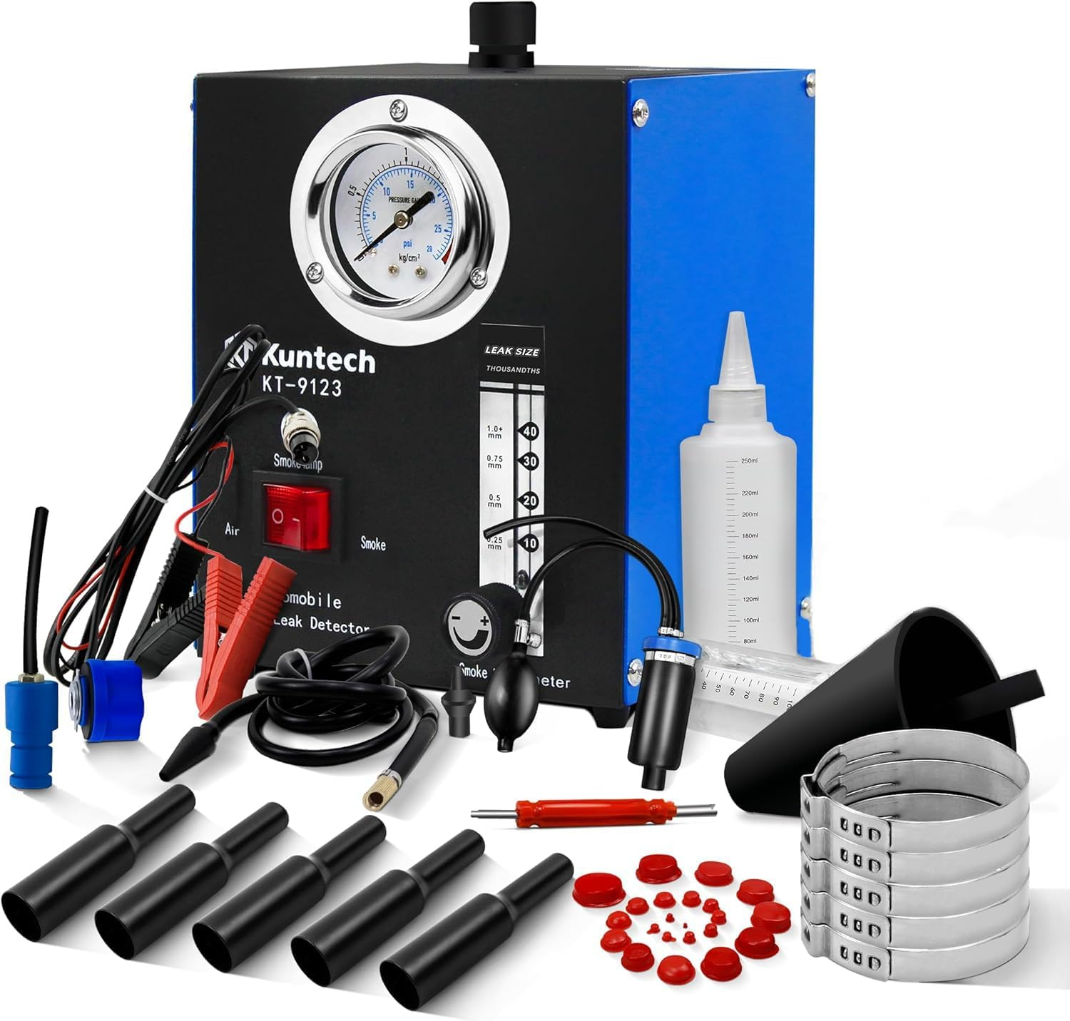 Smoke Machine Automotive Built-In Air Pump, 12V DC Smoke Leak Detector for Pipe System, Fuel Leakage, Leakage Diagnostic Tester for Ute, Cars, Trucks, Motorcycle, ATV, Boats, Snowmobiles image number 6