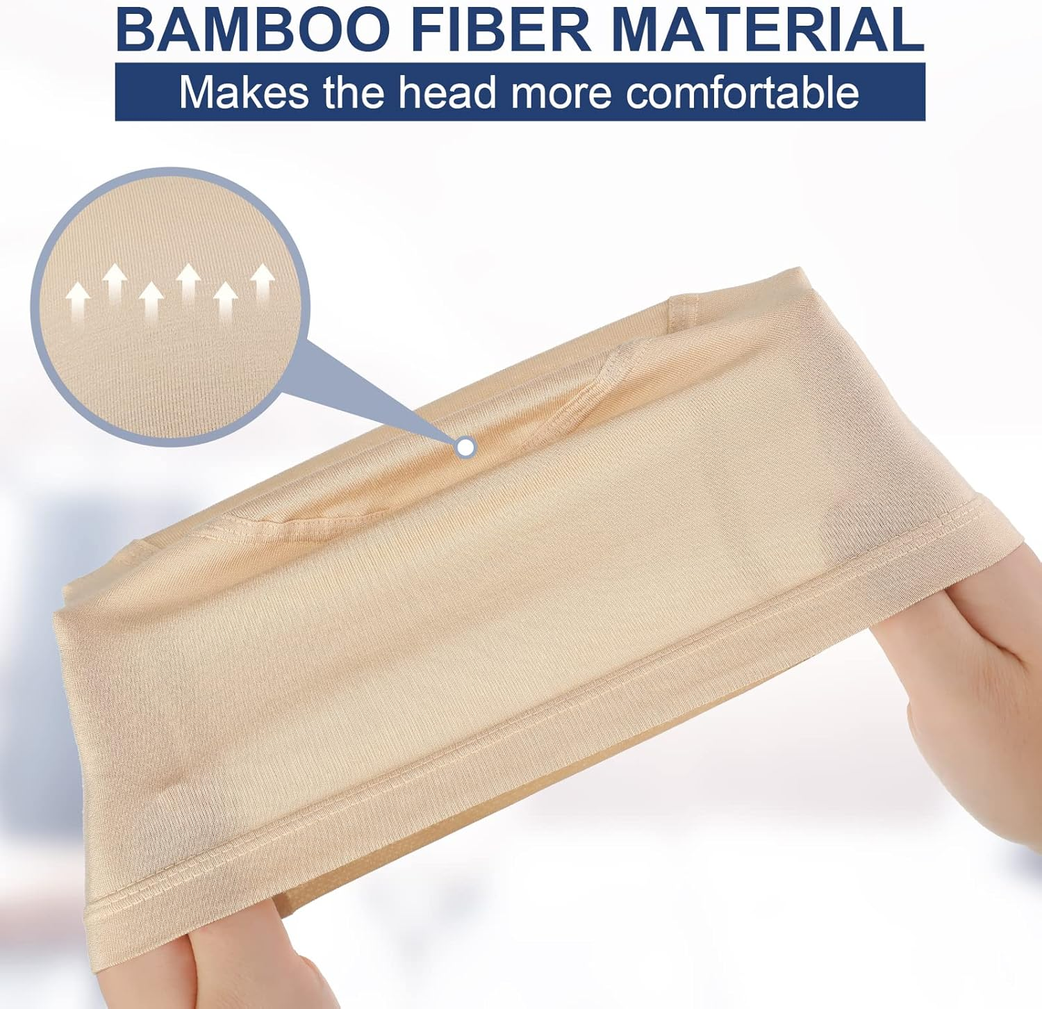 Janmercy 4 Pcs Bamboo Fiber Wig Cap Bamboo Wig Liner Cap for Women Hairloss Elastic Breathable Bald Cap under Wigs(Black, Beige,L) - Beige image number 1