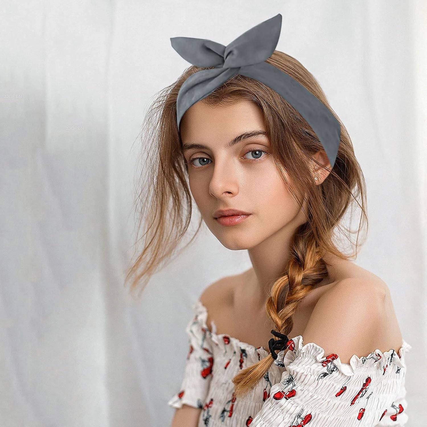 4 Pieces Headband with Bow Vintage, Headband Women Headband Women'S Hair Band Bow Hair Band Wire Retro Headband Hair Band with Wire Plain Hair Band Rockabilly Women'S Wire Bendable Hair Band image number 5