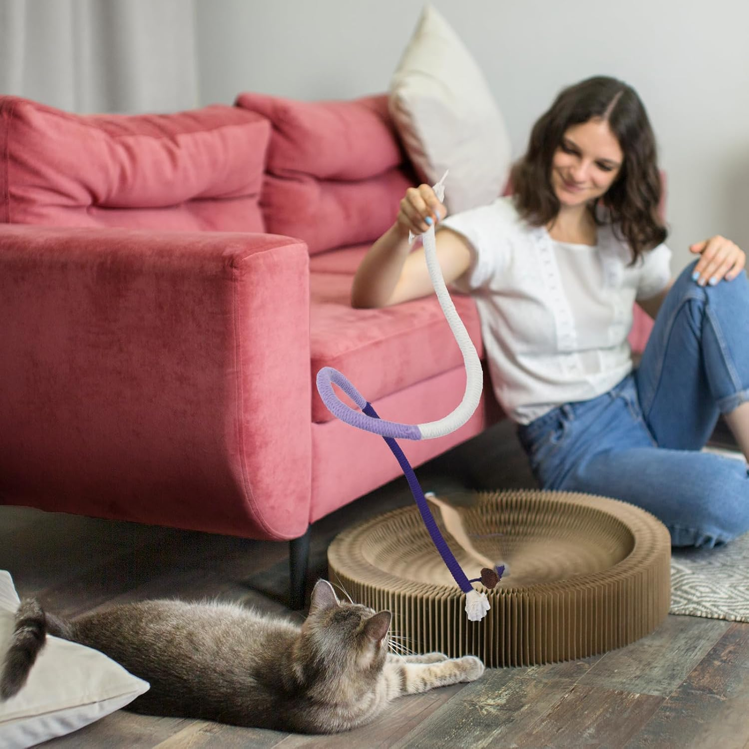 2Pcs Catnip Toys, Cat Rope Chew Toys, 70Cm Bite-Resistant Sisal Rope Cat Toy for Indoor Kitten, Teeth Cleaning Chew Toys for Pet Goods Interactive Bite-Proof Supplies for All Breeds image number 6