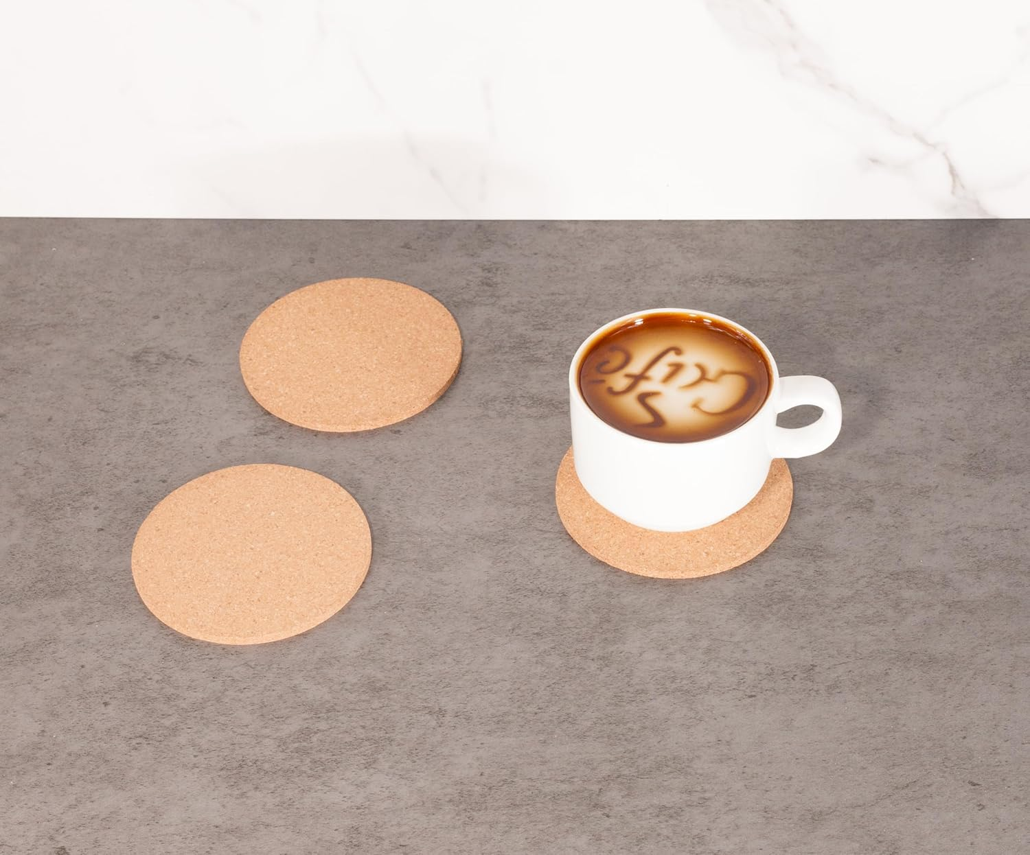 Cork Coasters for Drinks - 50 Pack 3.5" round Natural Cork Pads, Laser Engravable & Non-Slip Drink Coasters Set for Coffee, Wine, Beer - Perfect Bar, Office, Wedding Gift - FP Faithful Panda image number 3