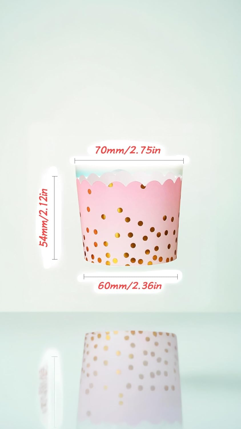 Honwor Convenient Greaseproof Baking Cups - 50-Piece Set for Cupcakes, Cheesecakes, Snacks, and More - Sturdy Pre-Greased Paper - Versatile for Parties, Weddings, 2.75" Diameter, 4.5Oz Capacity image number 5