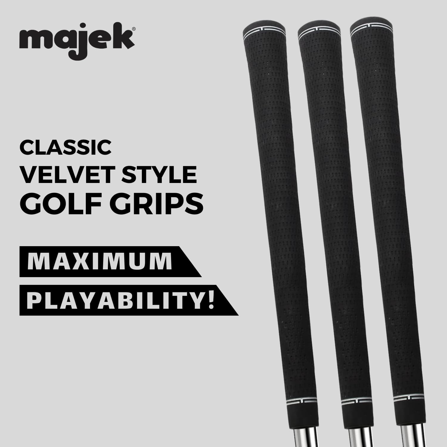 13 Piece Senior Men'S Jumbo Oversize Tour Pro Velvet Golf Grips +1/8" Thicker than Standard Perfect for Large Hands or Arthritic Fingers