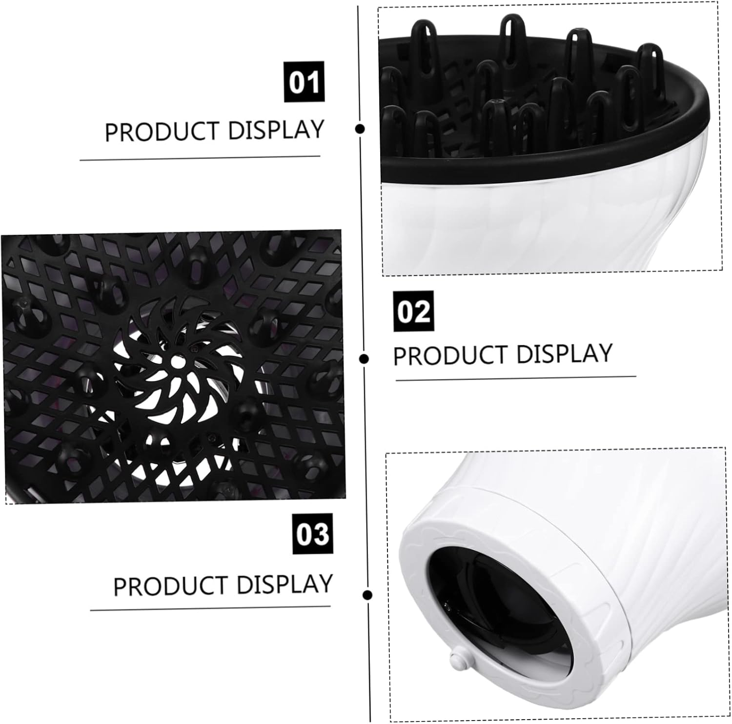 BAZEITFLOW Plastic Hair Diffuser 1-Piece Adjustable Blow Cover for Hair Types Portable and Collapsible Design for Travel and Easy Storage image number 4