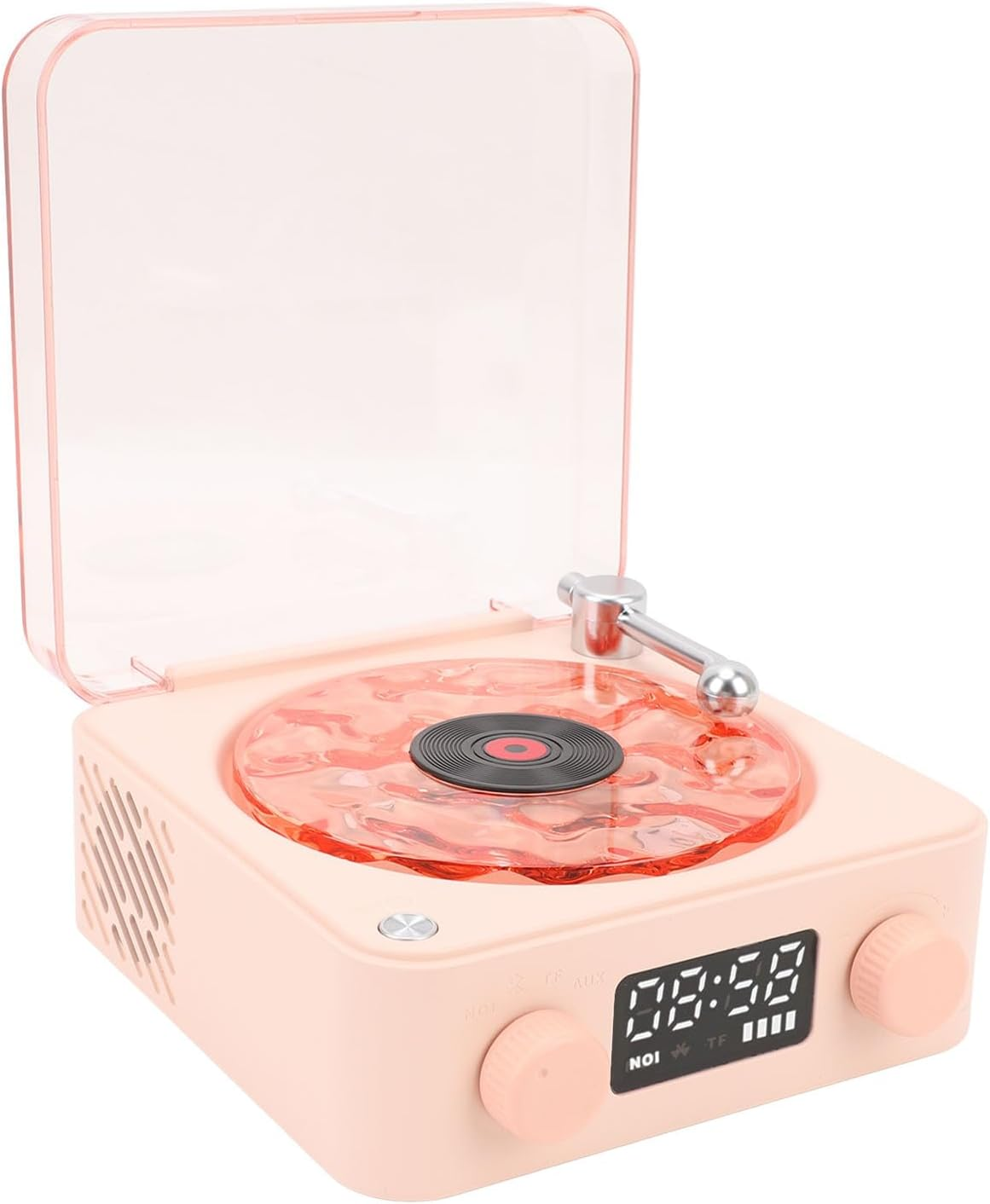 Retro Bluetooth Speaker, Vintage Record Player Bluetooth Speaker, with Ambient Lights, Support Bluetooth, TF Card, AUX, White Noise (Green)