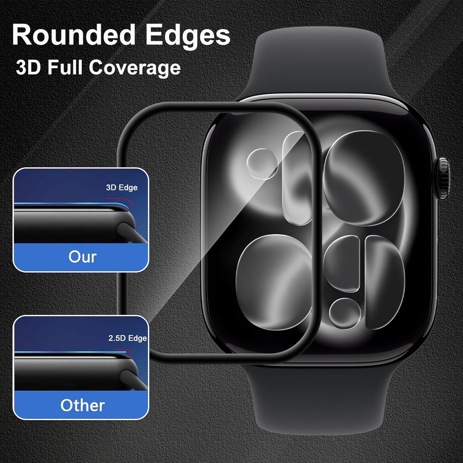 CONAPIKA Screen Protector for Apple Watch Series 11 46Mm, 3 Pack Full Coverage Ultra Clear 3D Curved PET Screen Protector [Not Glasstouch Sensitive Non-Bubbles Anti-Fingerprint Protective Film