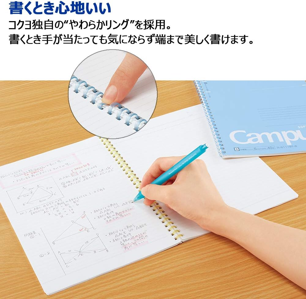 Kokuyo Campus Soft Ring Notebook, A5, B 6Mm Dot Ruled, 29 Lines, 50 Sheets, Pink, Set of 2, Japan Import (SU-S131BT-P)