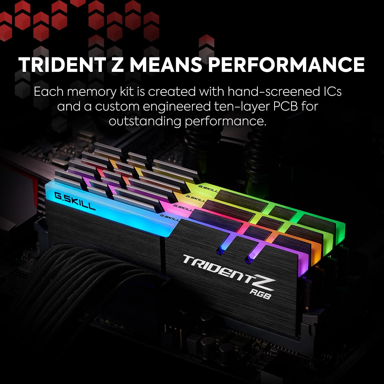 G.SKILL F4-3200C16D-16GTZRX Trident Z RGB DDR4 3200Mhz RAM, 16GB (2 X 8GB) image number 1