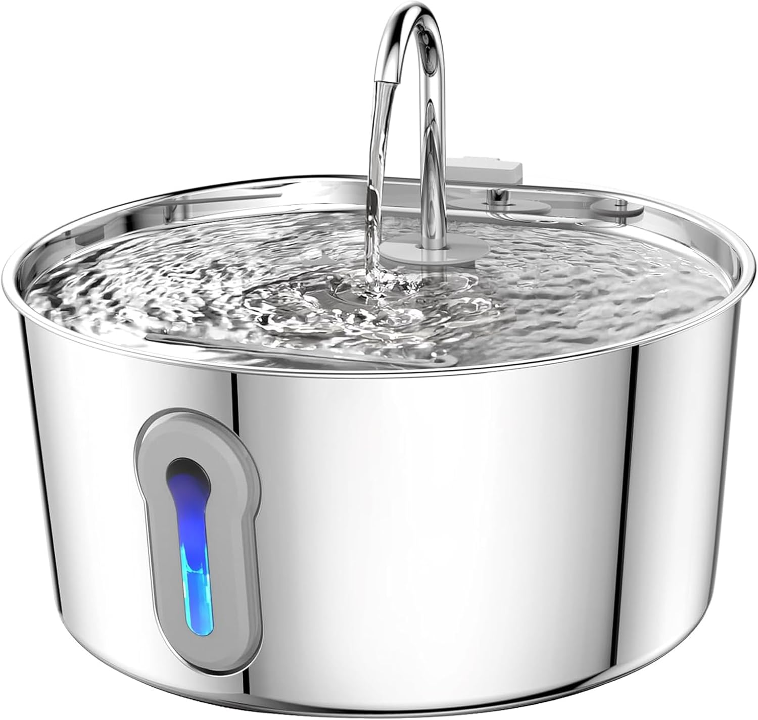 Cat Water Fountain Stainless Steel 4 L for Cats inside -Automatic Dog Watering Dispenser Bowl - Pet Feeding with LED Faucet Water Level Window Ultra Quiet Pump image number 4