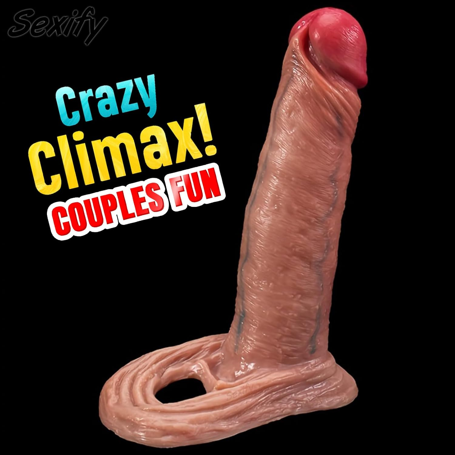 Ultra Realistic Penis Sleeve Extender Delay Cock Extension Ring Girth Soft Penis Enlarger for Erection Enhancement Liquid Silicone Couples Sex Toy (Large) image number 5
