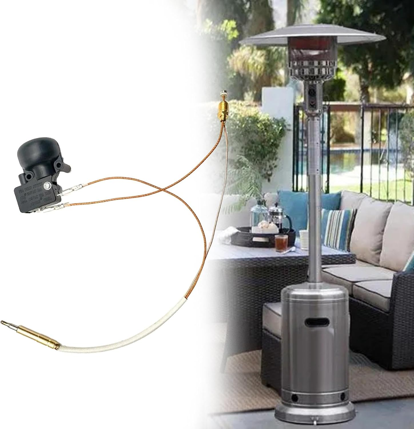 Thermocouple Tilt Switch with M8 End Connection Nut Gas Patio Heater Parts For image number 2