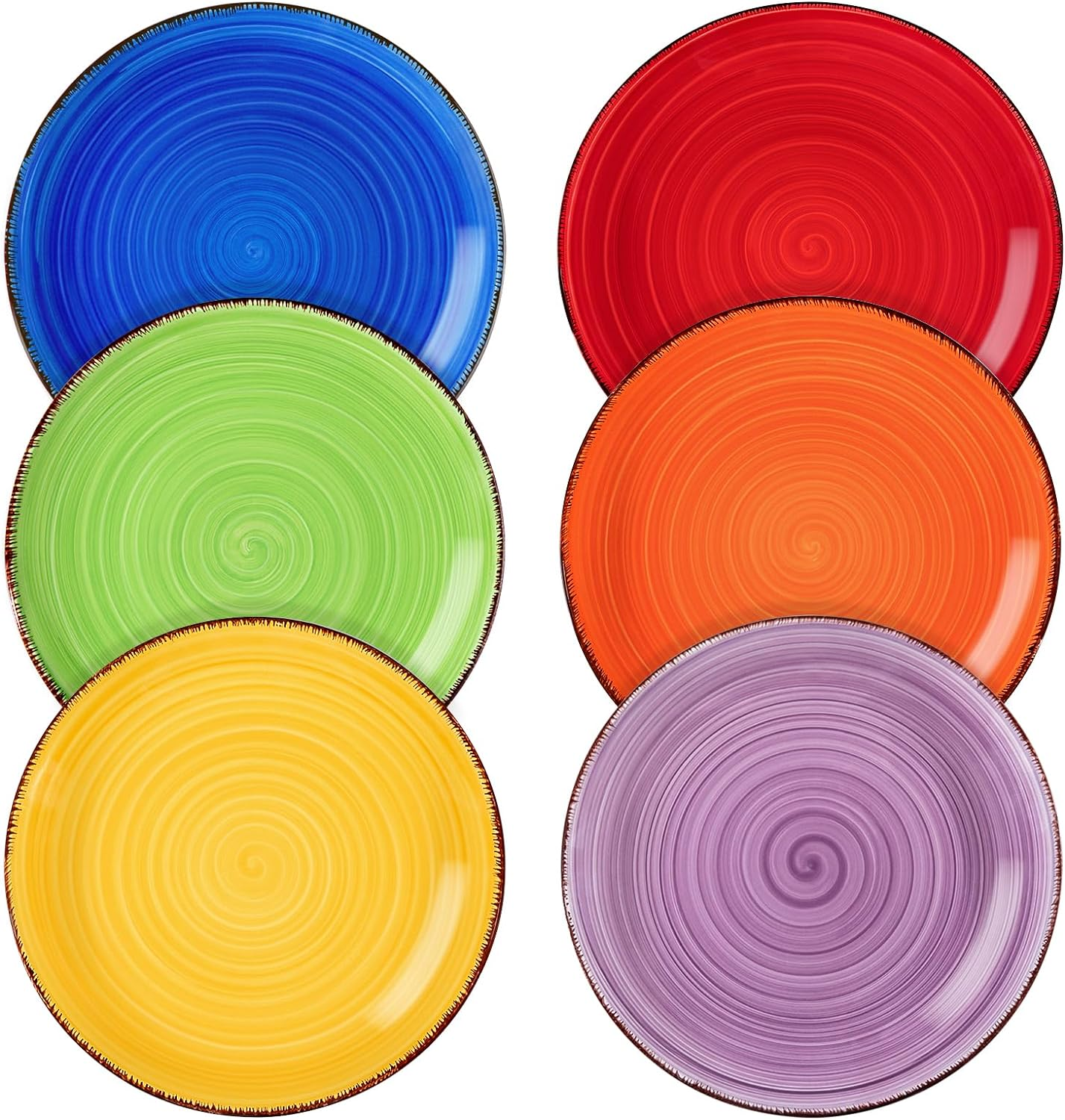 Vancasso Bonita Stoneware Dinner Plate Set for 6 People, Diameter 27 Cm Plate Set, Crockery for Dishwasher and Microwave, Pasta Plate, Breakfast Plate, Cake Plate, Warm Colour