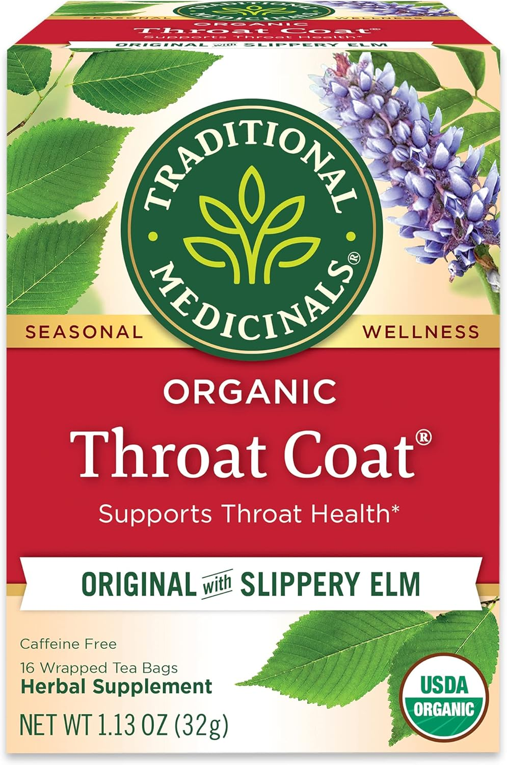 Traditional Medicinals Tea, Organic Throat Coat, Supports Throat Health, 16 Tea Bags image number 3