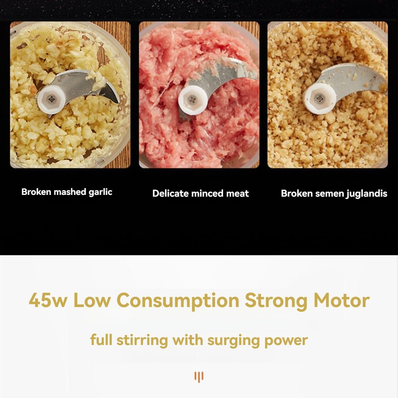 Sky Picnic Wireless Food Chopper, Skypicnic Wireless Food Chopper Garlic Mincer, Electric Minced Garlic in Jar, Portable Rechargeable Kitchen Gadget with Stainless Steel Blades (250ML) image number 6