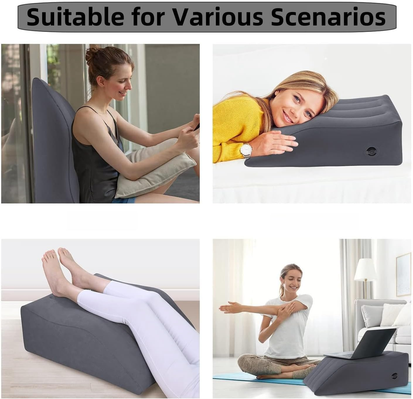 Leg Elevation Pillow,Inflatable Wedge Pillows,Comfort Leg Pillows for Sleeping,Improve Circulataion and Reduce Swelling,Improving Sleep Quality, Leg Wedge Pillows for after Aurgery,Foot,Ankle Recovery image number 4