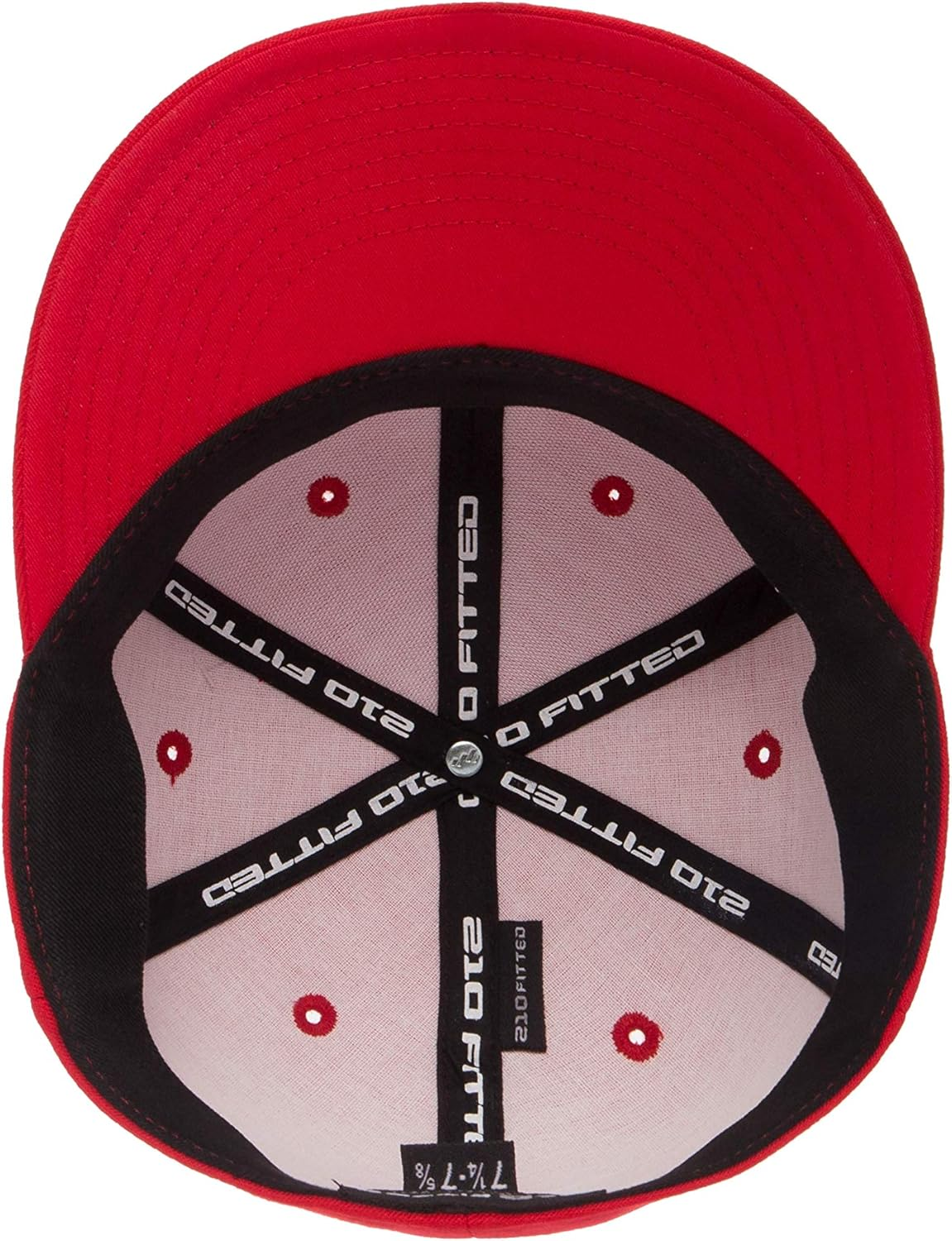 Flexfit Mens 6210 Men'S 210 Fitted Flat Bill Cap Hat - Red image number 3