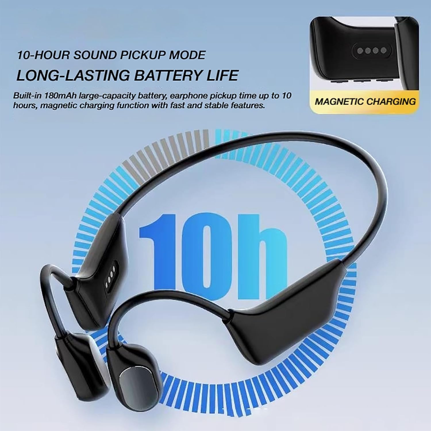 Bone Conduction Smart Hearing Aid Bluetooth Earphones, Wireless Bone Conduction Hearing Aid, Waterproof Bones Conduction Earbuds 10H Playtimes for Conversation, Hiking, Cycling, Gym image number 1