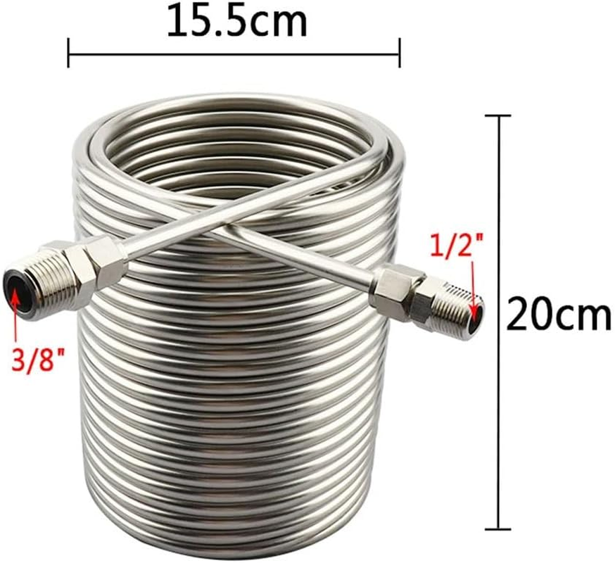 Wort Chiller, Chiller, Stainless Steel Heat Exchangers Coil, Immersion Wort, 1/2" and 3/8 "Port and Spiral Tube, Beer/Wine Cooler for Homebrew image number 4