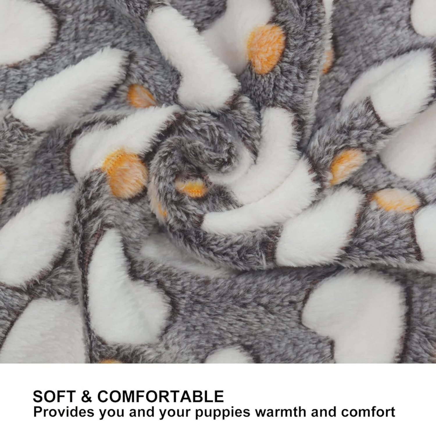 1 Pack 3 Puppy Blankets Super Soft Warm Sleep Mat Grey Cute Print Blanket Fluffy Fleece Pet Blanket Flannel Throw Dog Blankets for Small Dogs Puppy Dogs Fluffy Cats,Love-Large(40"X30") image number 6