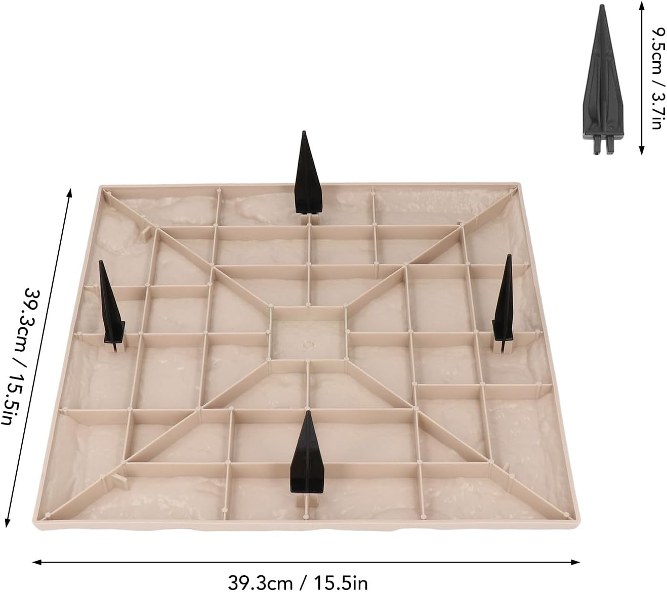 15.5&rdquo; Stepping Stones with Ground Stakes, Garden Step Stones, Stake into the Ground, Decorative Walkway Stones for Pathway Pavers, Lawn, Yard, Home, Outdoor (Quadrate)