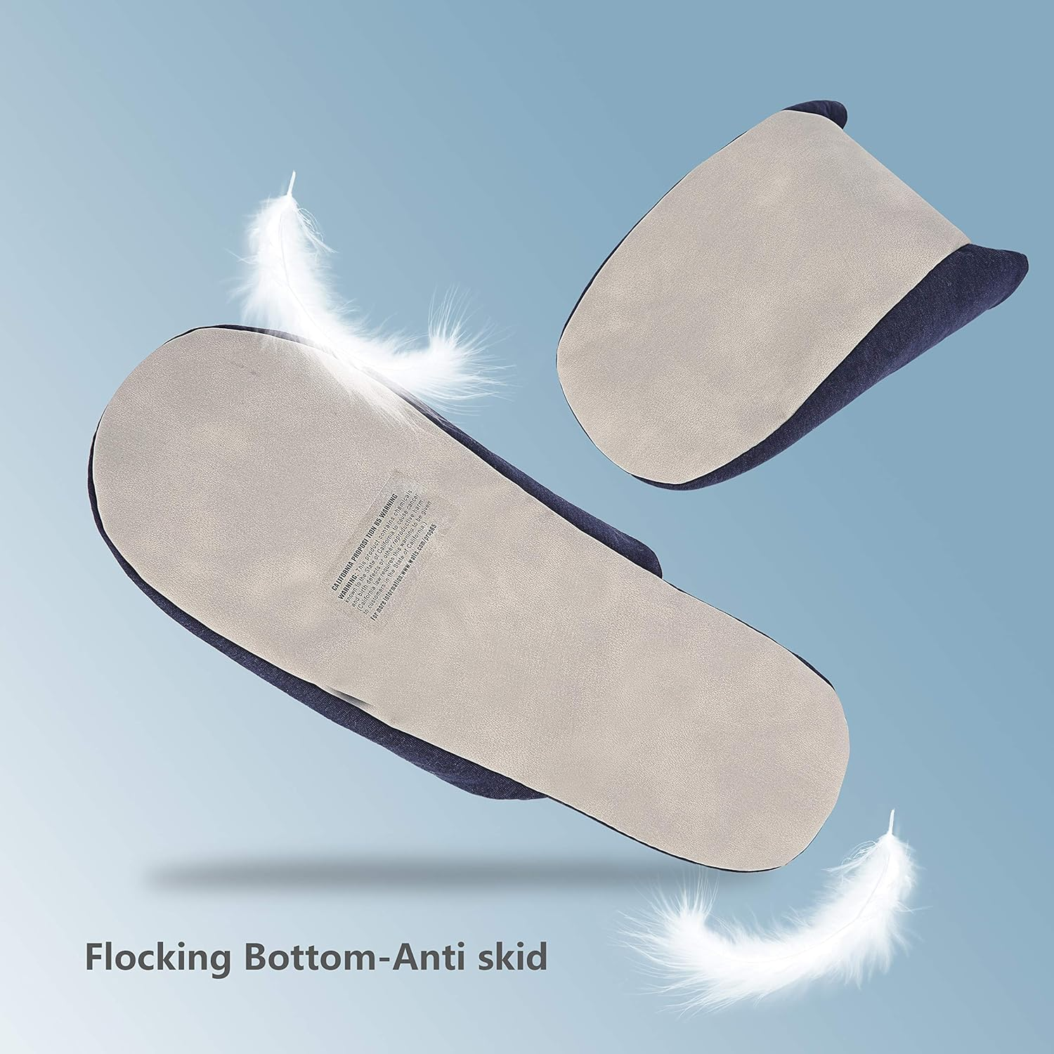 BUXTON EST. 1898 USA Cozy Lightweight and Foldable Travel Slippers for Womens and Mens(Unisex), Cotton Slippers with Mesh Bag-For Spa, Hotel, image number 3