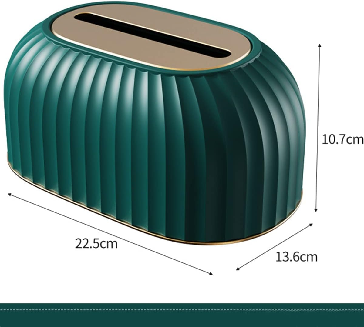 Rectangular Tissue Box Lid for Disposable Tissues, Tissue Box Holder with Bottom Spring, for Storage on Bathroom Cabinets, Countertops, Bedroom Dressers,Green 22.2X10.7X13.5 Cm image number 4