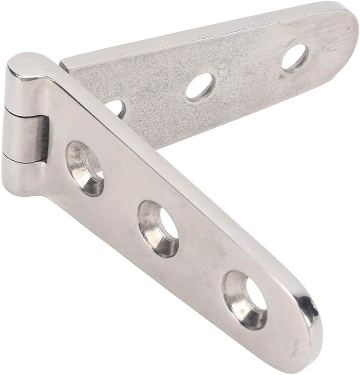 ASHATA Stainless Steel Heavy Duty Strap Hinge with Holes for Marine Boat Home Door Gate, Mirror Polished Hardware for Deck Barn, 2 Pack (3 Holes: 152X30Mm/5.98X1.18In) image number 2