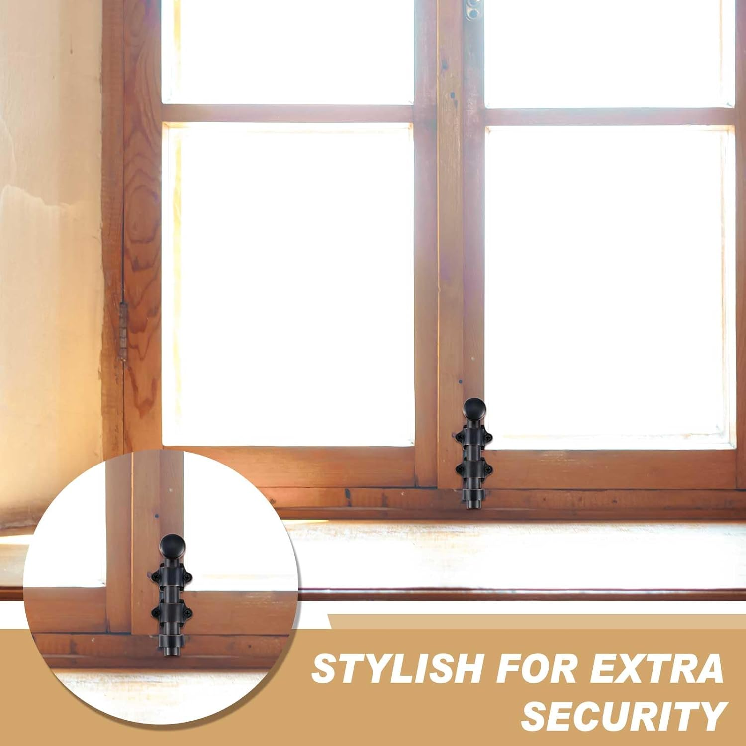 Tandefio 2 Pcs Dutch Door Bolt 4 Inch Surface Bolt Sliding Door Locks Hardware Solid Brass Latch, Attic Latch for Dutch Slide Barn(Bronze)