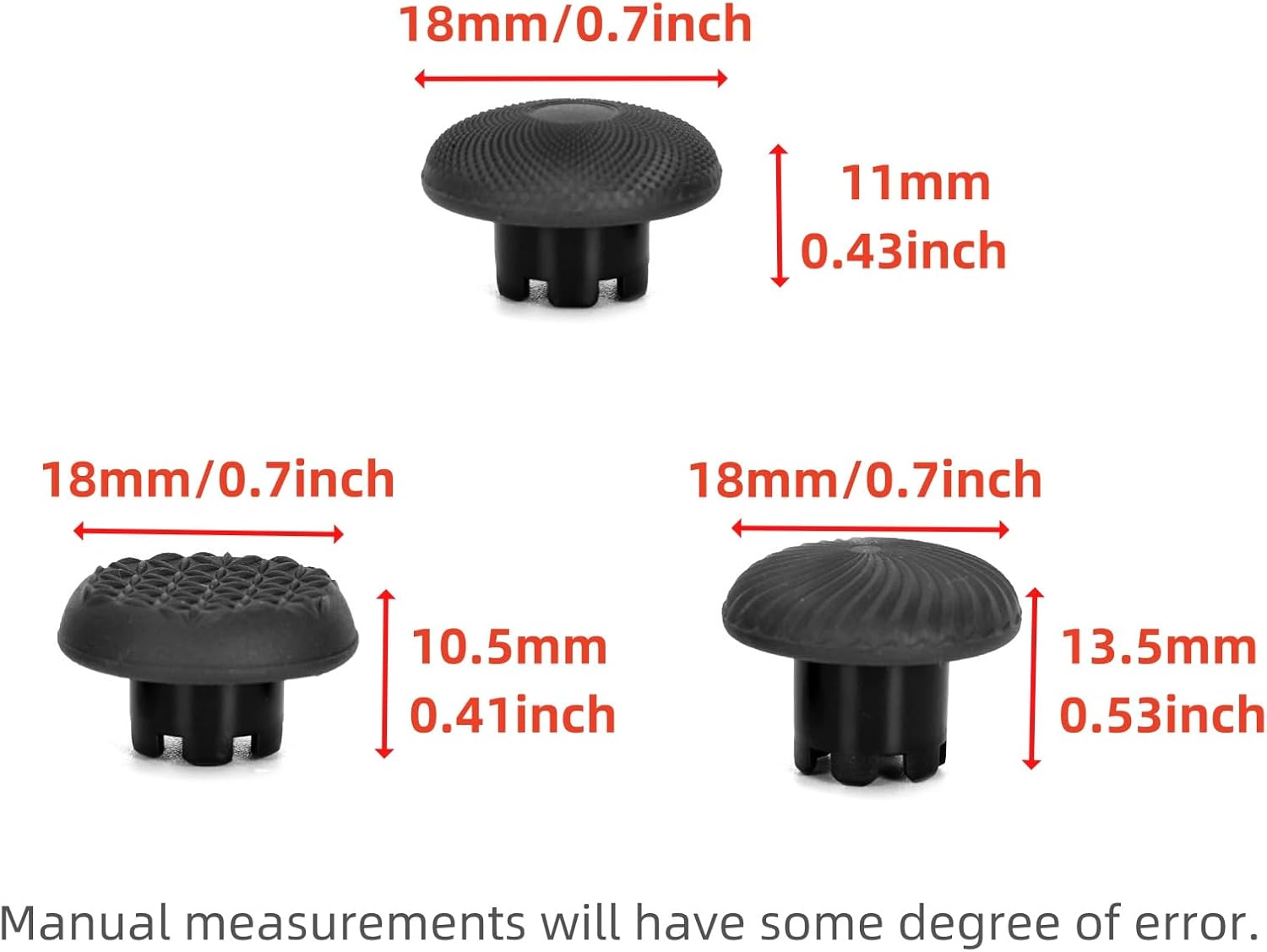 Ruimou 6Pcs Black Silicone Anti-Slip Game Controller Thumbstick Thumb Grip Cap Compatible with Ps4/Compatible with Ps5/Compatible with PS5 Edge Etc - Red image number 3