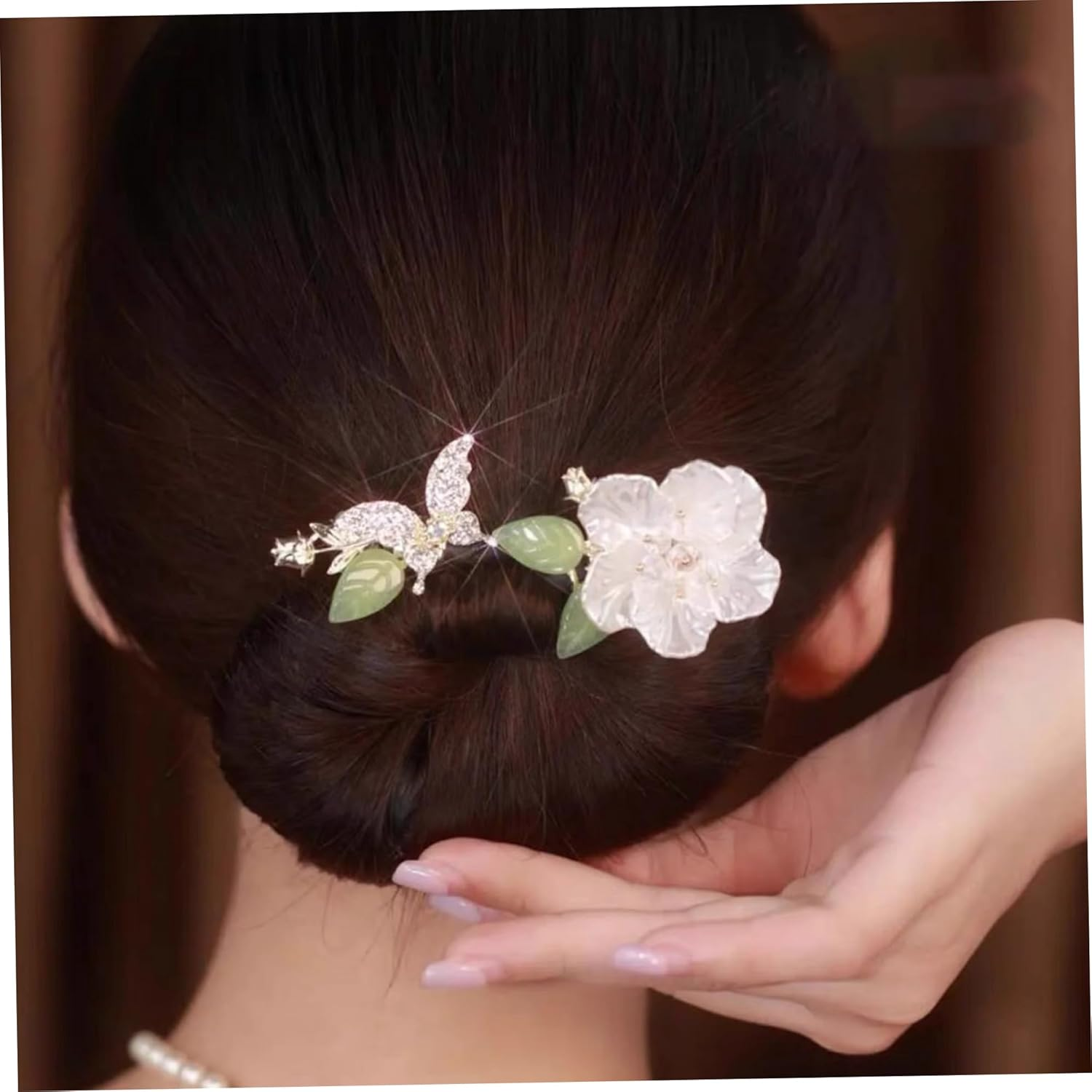 Hair Bun Maker, 2PCS Lazy Hair Curler, Flower Butterfly Hair Bun Roller, Elegant Hair Twist Bun Maker for Women & Girls