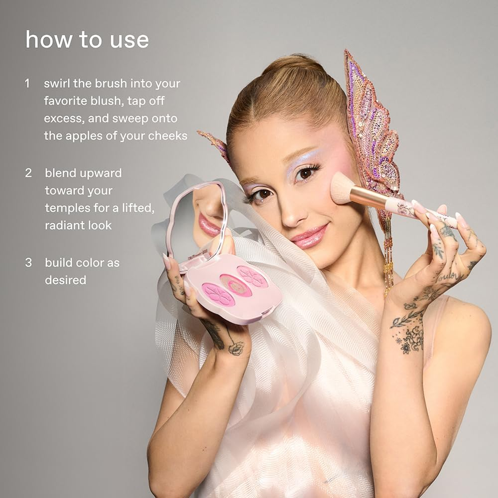 R.E.M. Beauty X Wicked: for Good | Cherry Blossom Blush Brush | Soft, Plush Bristles | Perfect for Building and Blending | 1 Count image number 4