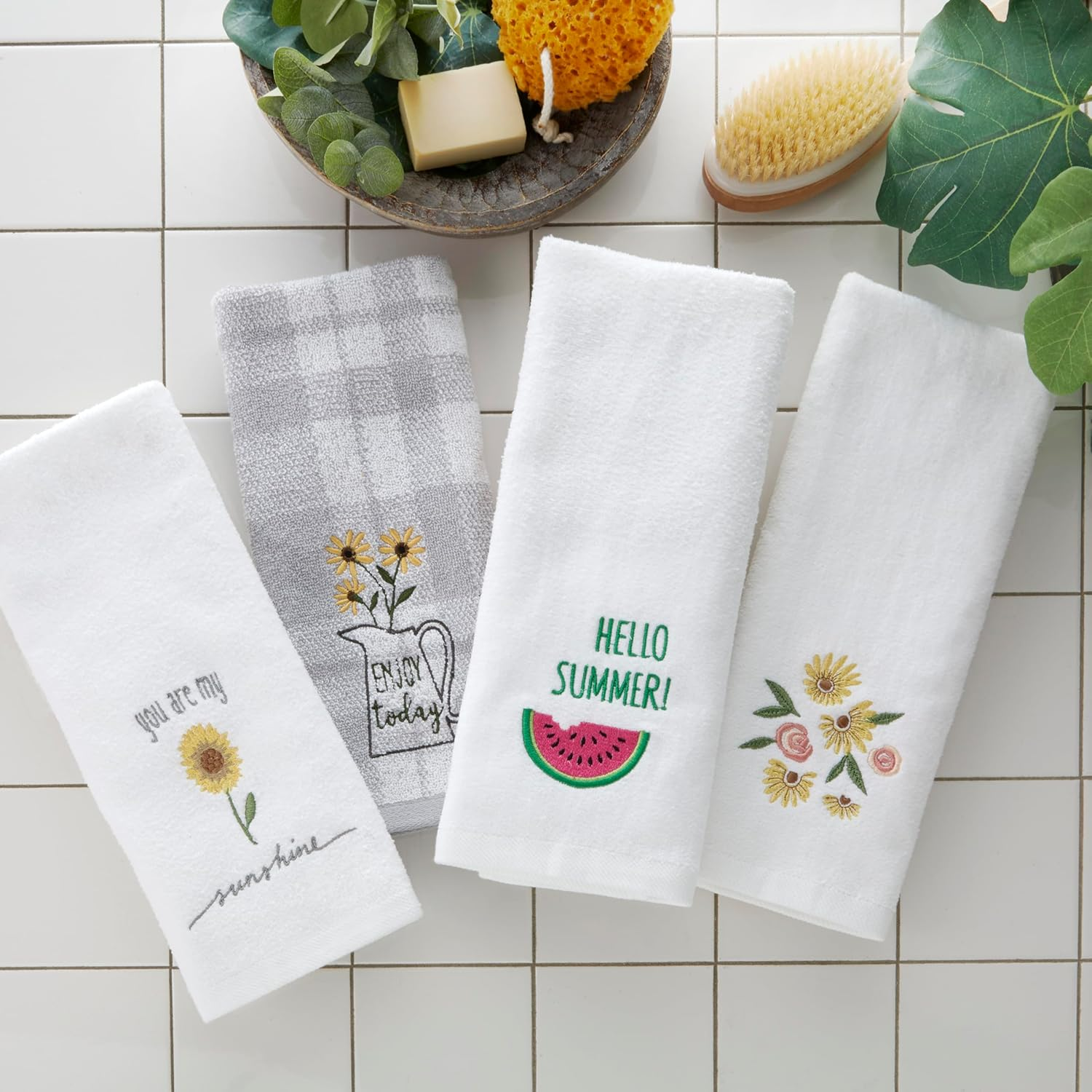 SKL Home by Saturday Knight Ltd. Hello Summer Hand Towel Set, White image number 5