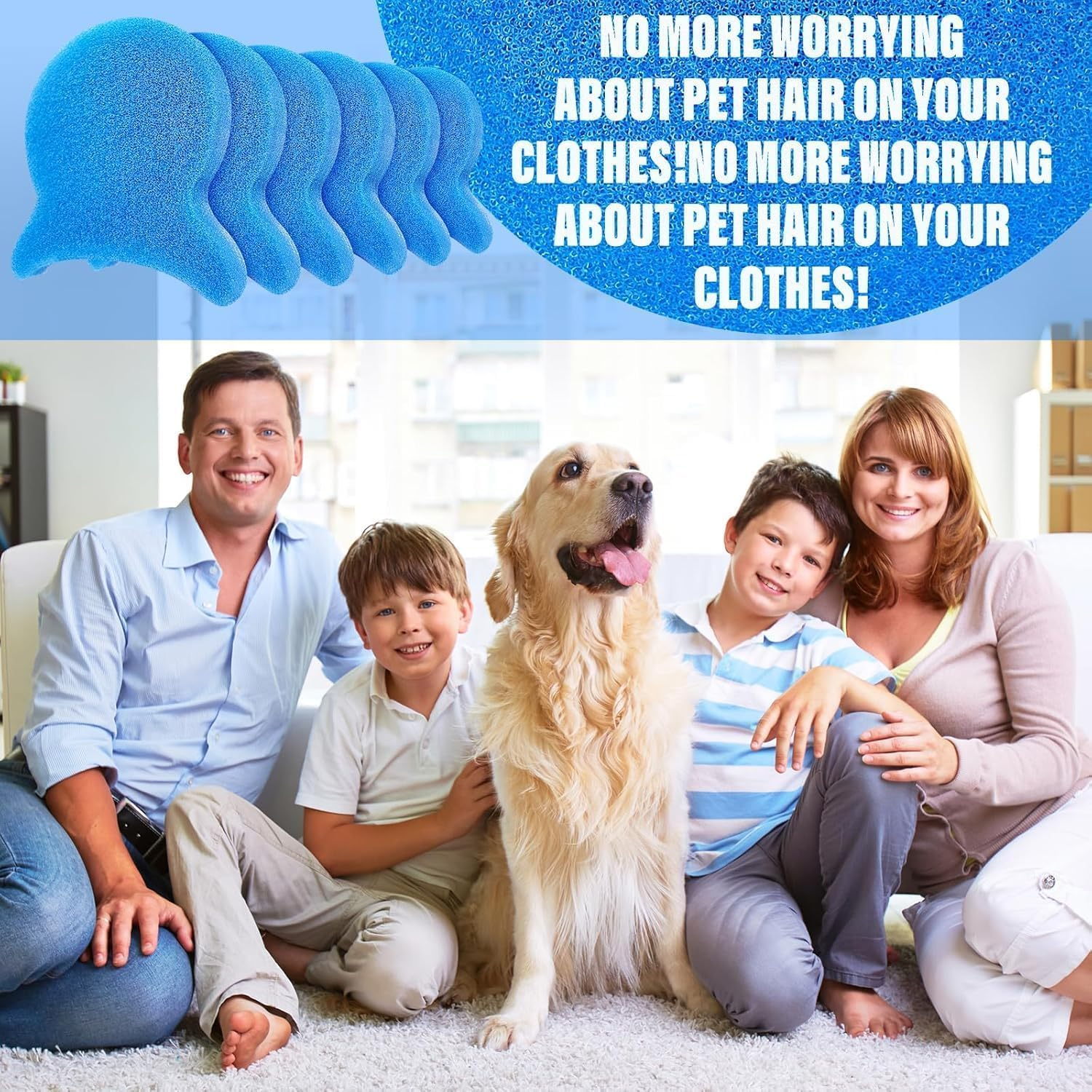 Washing Machine Pet Hair Remover-8 Pcs,Reusable Laundry Pet Hair Catcher Lint Balls Remover, Cat & Dog Hair Remover, Clothing & Household Cleaning,Washing Dryer Balls for Clothing (Deep Blue) image number 6