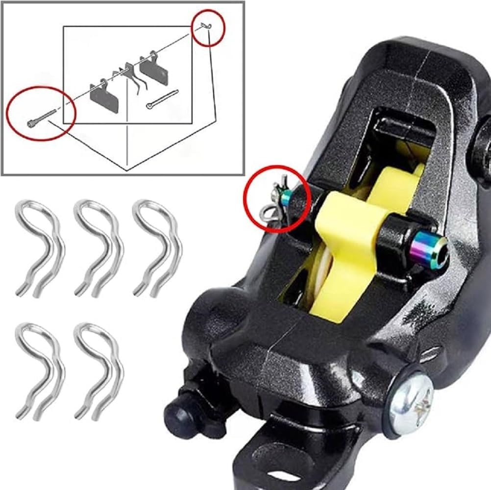 10Pcs Brake Pad Caliper Replacement, Bike Brake Caliper Spring Clips,Compatible with Shimano Zee XT SLX XTR, Formula Mega Pad Pin Stainless Steel Brake Caliper, Bicycle Disc Brakes Pad Axle Bolts Pins