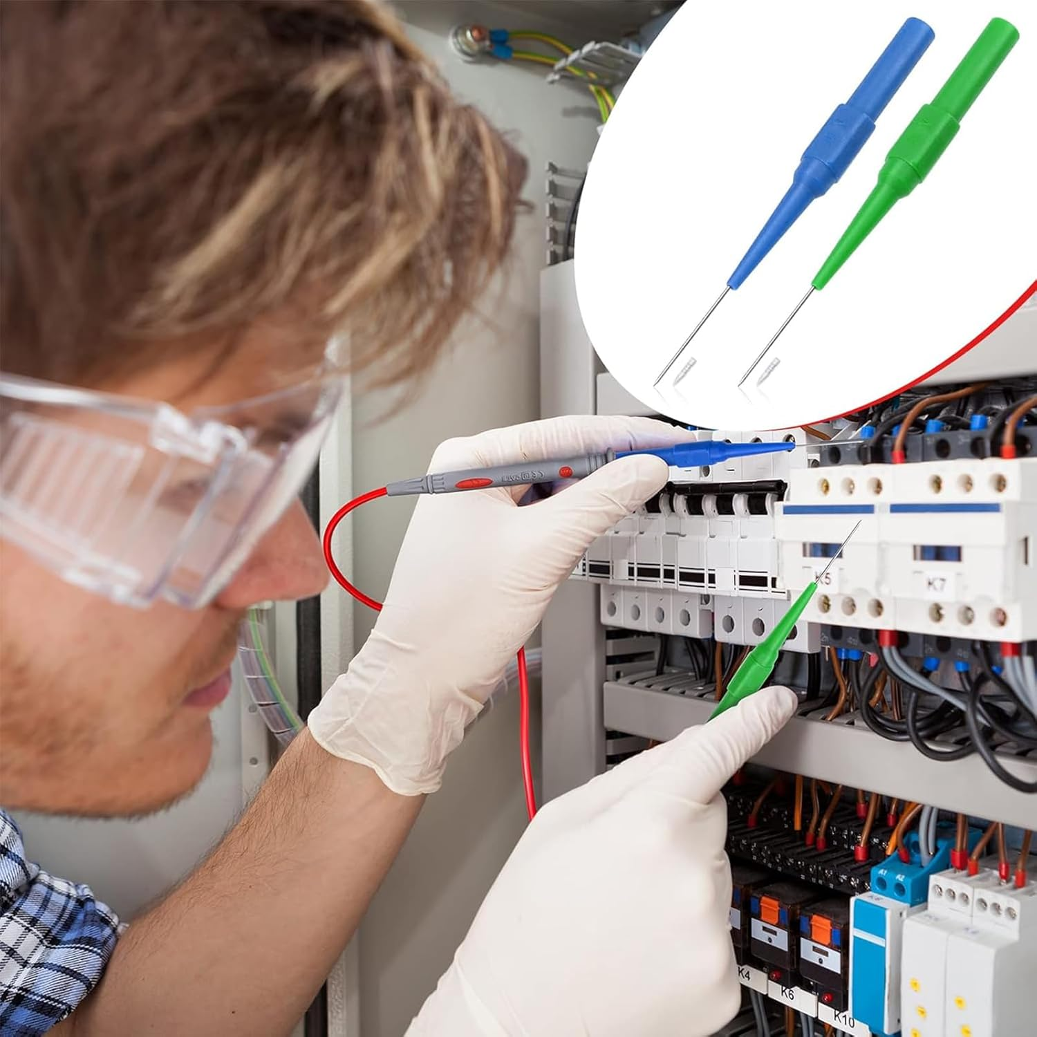 Snokay 10 Pcs 0.7Mm Insulated Piercing Needle Test Probes Pins, Stainless Steel Multimeter Probes for Banana Plug Sockets, Electrical Testing, Automotive Diagnostics, and Car Repair image number 3