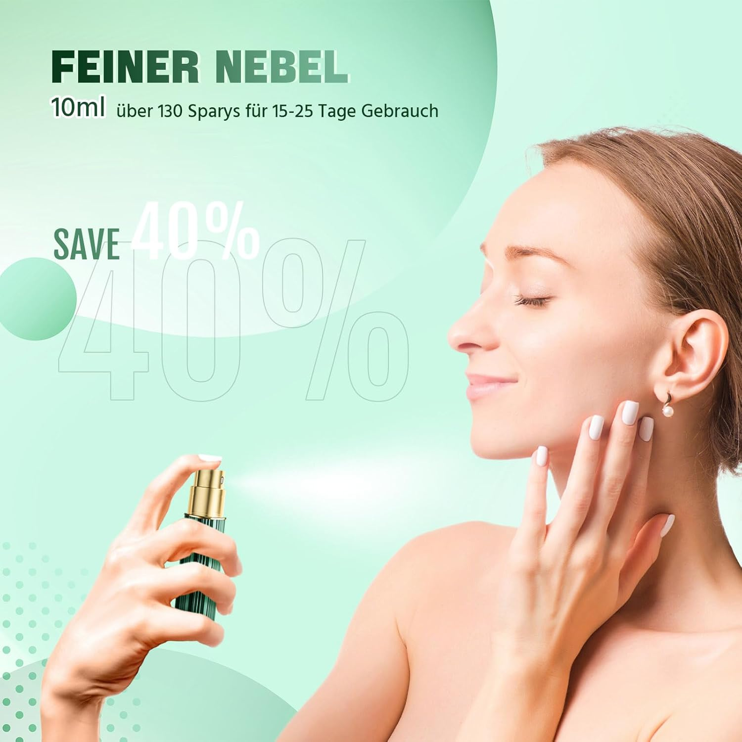 JOOMOKO Perfume Atomiser Refillable, 10 Ml Perfume Bottle, Empty Perfume Atomiser for Travel, Empty Perfume Atomiser Spray Bottle for Travel on the Go (Green) image number 1